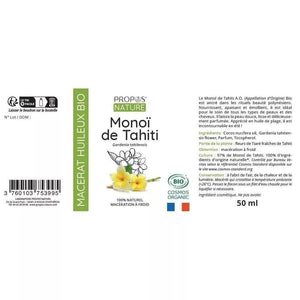 Monoi de Tahiti Macerat d'Huile BIO 50ml - SHOPHORSE