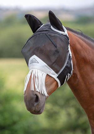 Shires Masque Anti mouches avec Frange - SHOP HORSE