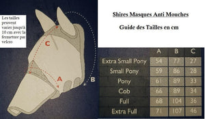 Shires Masque Anti-Mouches avec Nez - 70% anti UV - SHOPHORSE